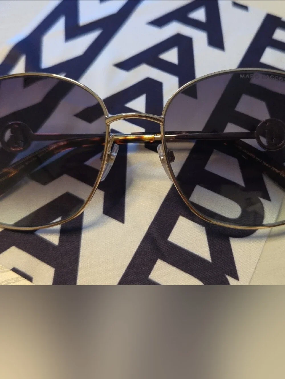 Marc Jacobs Gold Frame Gradient Brown Sunglasses